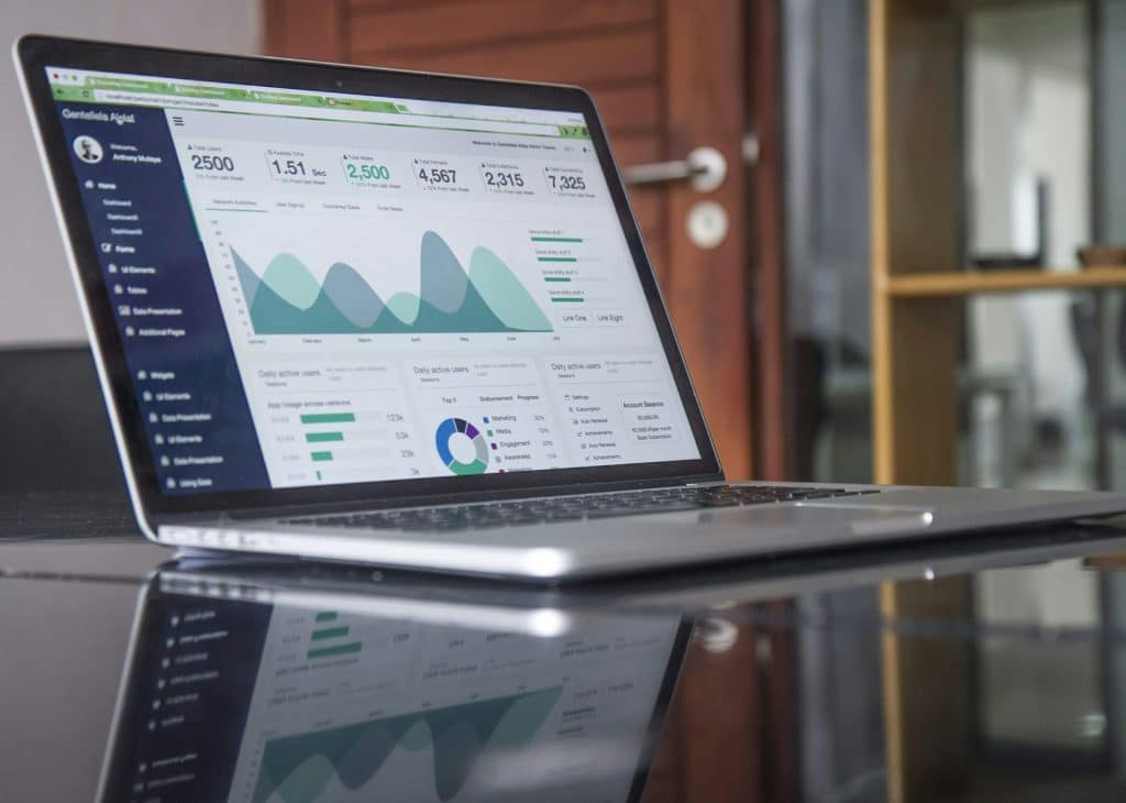 ordenador mostrando datos de analisis de rendimientos económicos